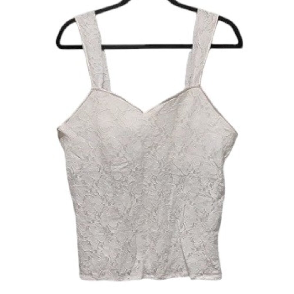 Delicates ® Woman Stretch Lace Camisole with Built-In Bra Sz 1X